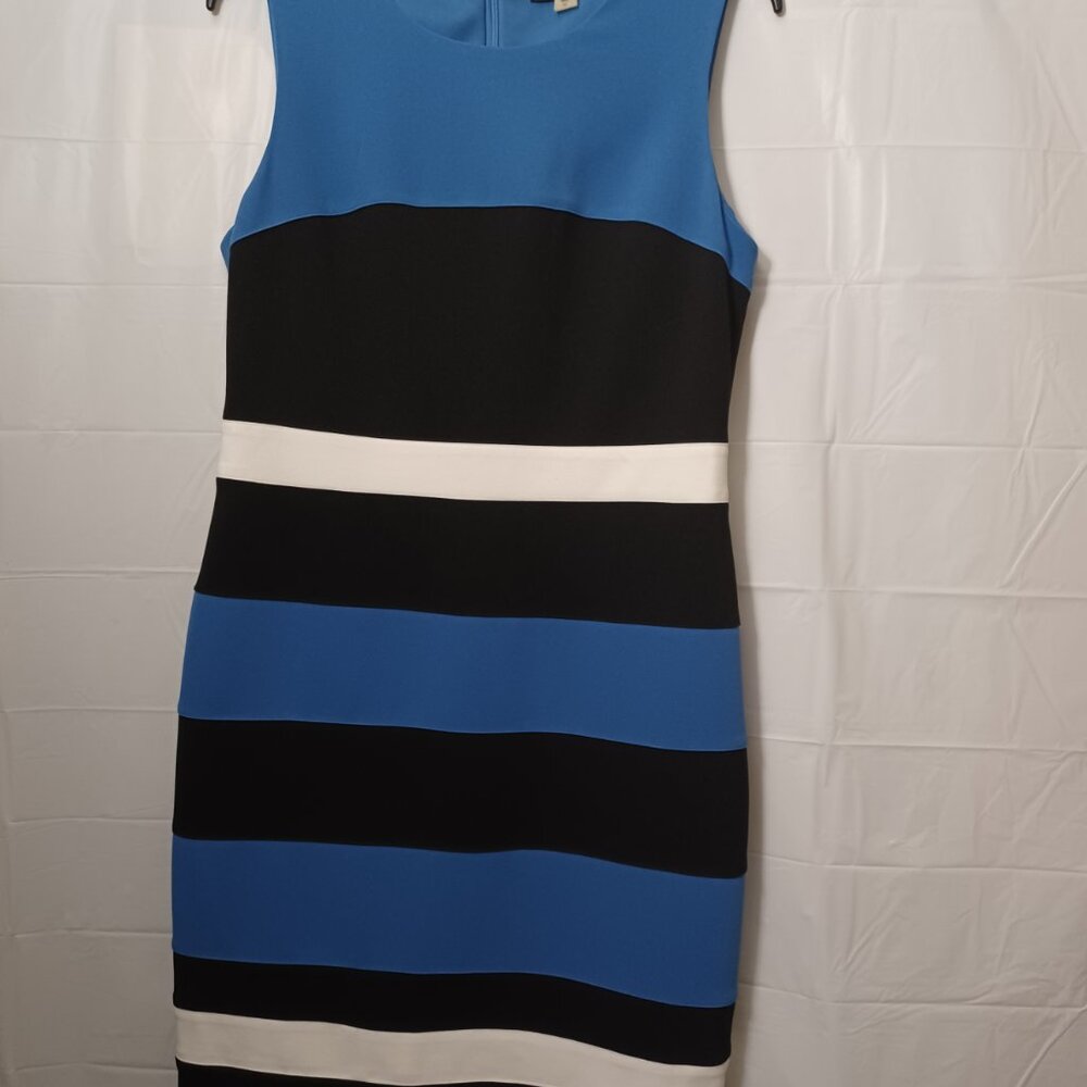 TOMMY HILFIGER STRIPED SLEEVELESS SHEATH DRESS SIZE 10 - Picture 4 of 15